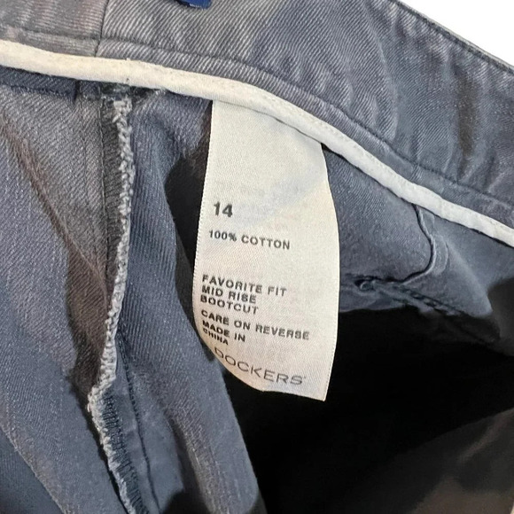 Dockers Pants Favorite Fit Mid Rise Bootcut 14 Gray Cargo Pockets 100% Cotton - Picture 8 of 8